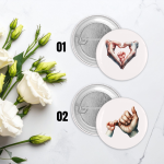 Pin Badges Buttons Father and Baby Hand Size 58mm